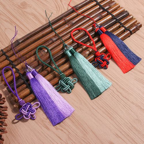 Chinese knot auspicious knot handle rope tassel jewelry hand-woven accessories diy car pendant gift source factory