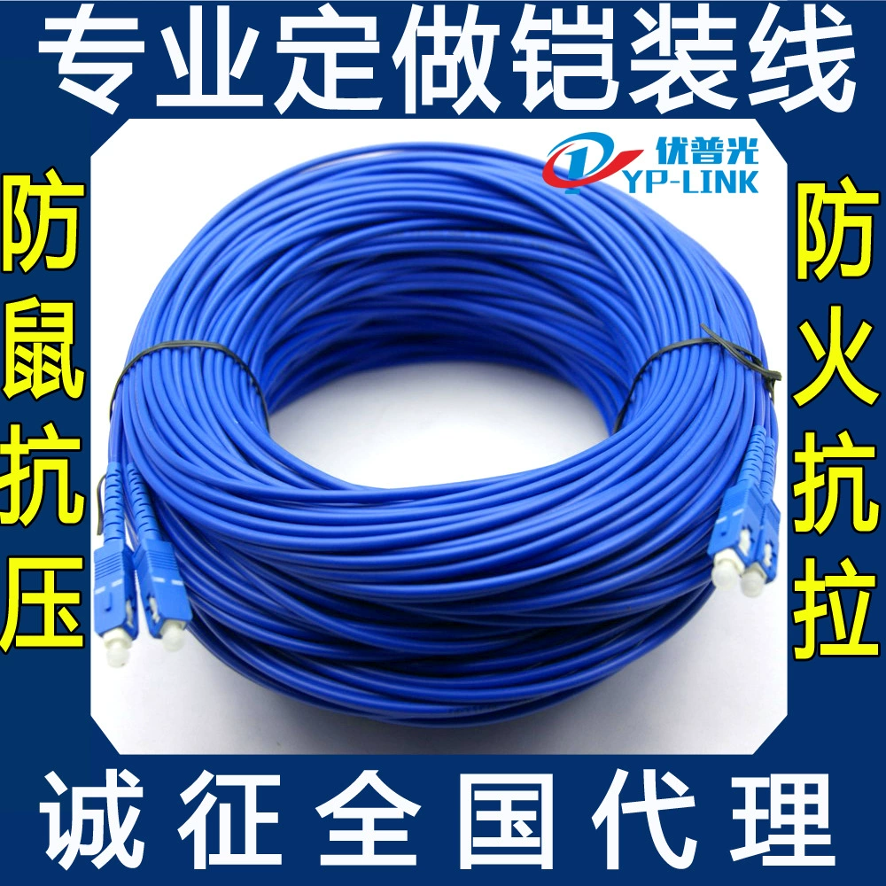 Одножильный одномодовый оптоволоконный патч-корд в бронированной оплетке FC-LC-SC-ST, двухжильный стальной петлевой мягкий бронированный пигтейл, защищенный от грызунов, с интерфейсом LC