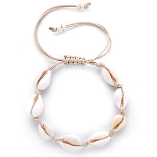 Woven Shell Bracelet, Adjustable 18 cm, European-style Simple Elegant Accessory
