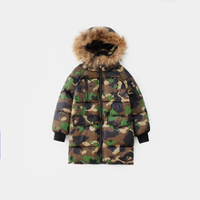 秋冬儿童迷彩棉服加厚毛领款男女童装保暖棉衣外套中大童宝宝棉袄