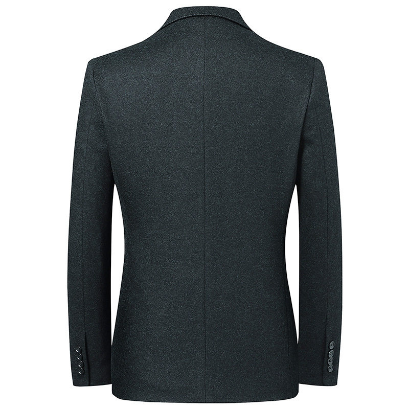 Áo vest nam dạ lông cừu dáng ôm cổ vest dài tay — Màu xanh, Màu xám, Màu đen