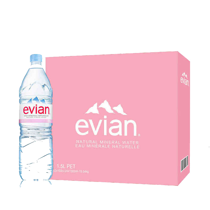 evian法国原装依云矿泉水1500ml*8瓶大瓶批发