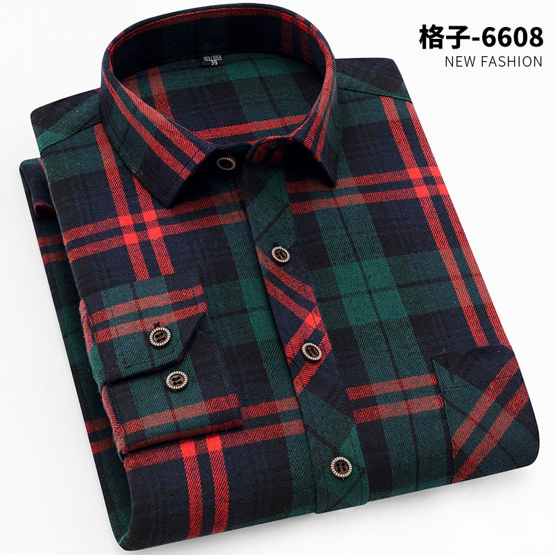 2020 primavera AliExpress nueva camisa a cuadros cepillados para hombres camisa a cuadros de franela casual entrega de una pieza