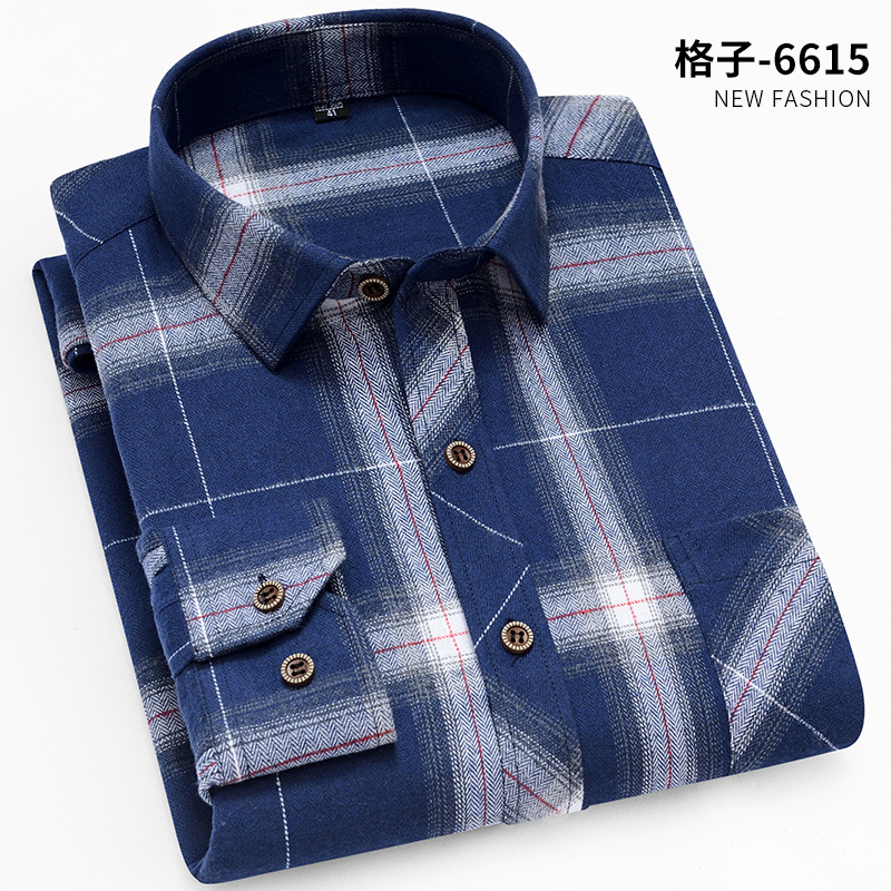 2020 primavera AliExpress nueva camisa a cuadros cepillados para hombres camisa a cuadros de franela casual entrega de una pieza