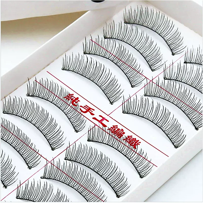 假睫毛216自然柔软棉线梗眼睫毛台湾手工十对装自然款轻盈柔软