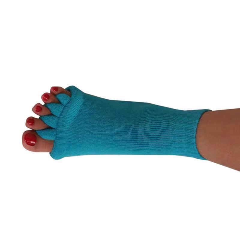 Lake blue-five-finger socks