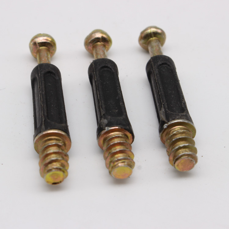 Combinación de muebles de biela dos en uno biela conector de gabinete de armario autorroscante con barra de plástico de posicionamiento en stock