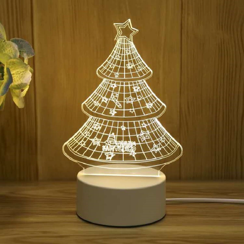 3D акриловая ночная лампа, USB питание 4W, основание из ABS, одноцветная панель, несколько 3D- дизайнов