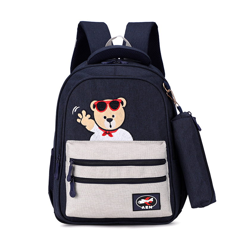Liquidación Oso de dibujos animados schoolbag estudiantes de la escuela primaria grado 1-3 hombro columna protección reducción de carga niños bolsa impermeable