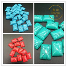 现货黑线松石长方半面珠戒面 红松蓝松戒面 长方平底贴片饰品配件