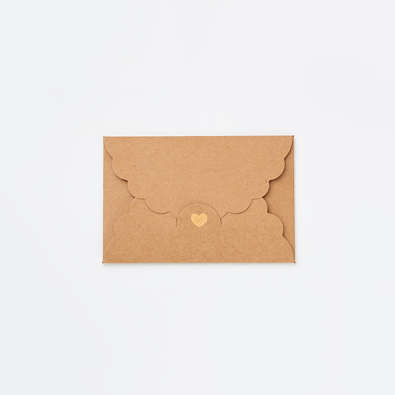 Mini tamaño pequeño perla sobre papel Kraft dorado amor sobre tarjeta bancaria tarjeta de membresía VIP embalaje sobre cubierta