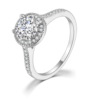 Classic wedding ring, platinum zirconium, accessory, European style, micro incrustation, wholesale