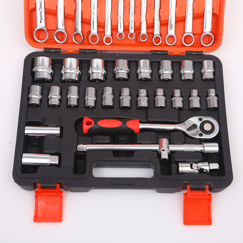Kit de caja de herramientas de reparación de automóviles para reparación de automóviles y mantenimiento de automóviles llave de manguito herramienta combinada de manguito multifuncional universal