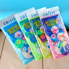 Factory direct sales multi-functional ruler drawing ruler ten thousand flowers ruler ten thousand drawing ruler children's animal cartoon ruler