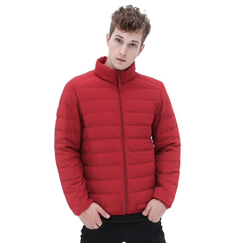 Lightweight down jacket 2022 autumn and winter new men's stand collar short thin lightweight youth winter wear plus size casual jacket