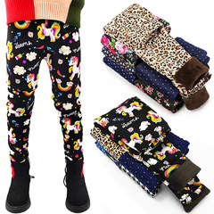 Autumn and Winter New Children's Cartoon Fleece Leggings Thick Warm Long Pants Leggings for Children