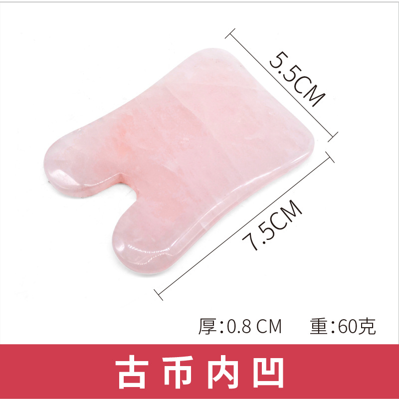 Herramienta de Jade Rosa para Masaje Facial, Forma de Pez y Triángulo