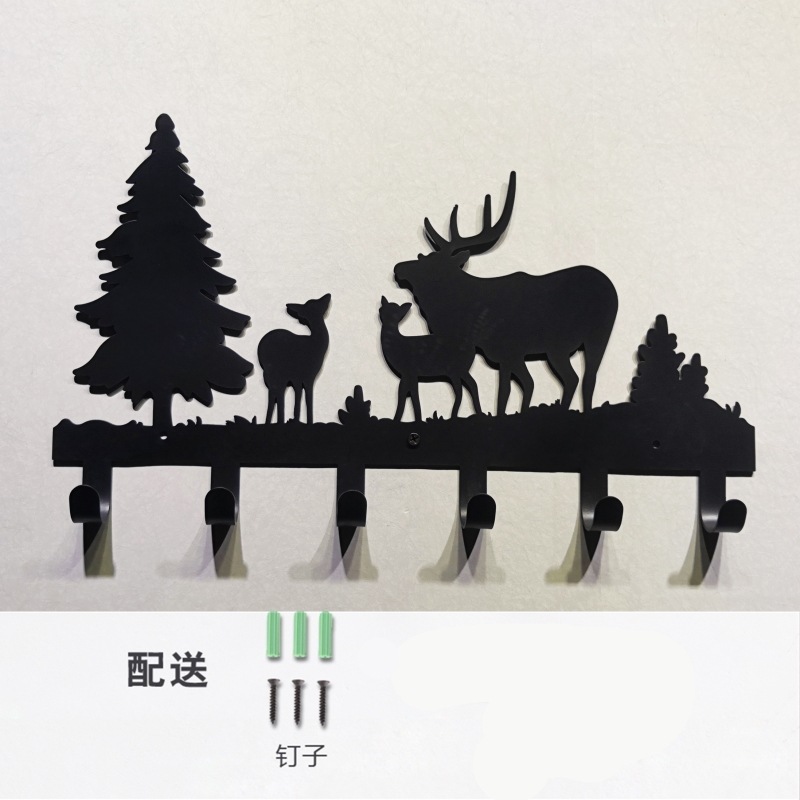 Gancho decorativo de almacenamiento de llaves de metal de hierro creativo gancho pasillo dormitorio colgante de pared gancho detrás de la puerta estante colgante