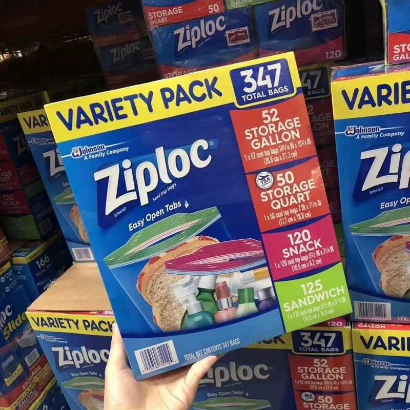 Импортированная ZIPLOC Mi Pao Mi - запечатанный пакет для еды, закуски и свежие пакеты, двойная молния с цепочкой, замороженные маленькие и маленькие
