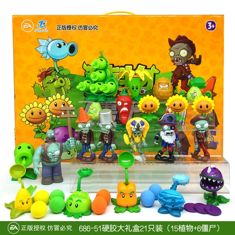Подлинная наборы Plants vs. Zombies, игрушка, большой набор, подарочная коробка для мальчиков, кукла для детей, полный набор, подарок на день рождения