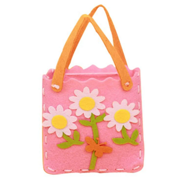 Felt Non-Woven Craft Bag Kit, DIY Handmade Purse Materials, 15×19 cm, Kids Craft Set
