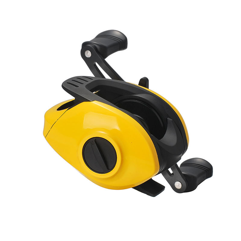 Carrete pequeño amarillo Kemeilong, carrete de gota de agua, carrete para señuelos, carrete de pesca, carrete modificado para microobjetos Lei Qiang para pesca de pez negro, carrete de lanzamiento largo para boca de caballo.