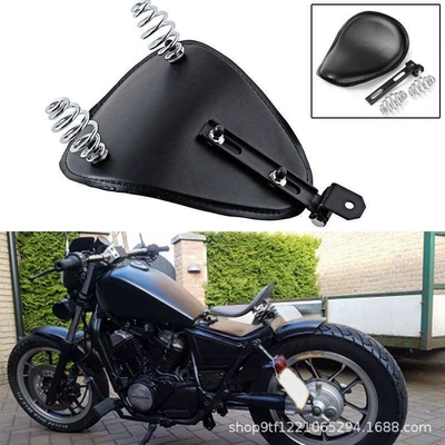 Motorcycle Harley cruise Prince car modified retro spring leather seat single seat bag cushion (Motosiklet ləvazimatları və aksesuarları)