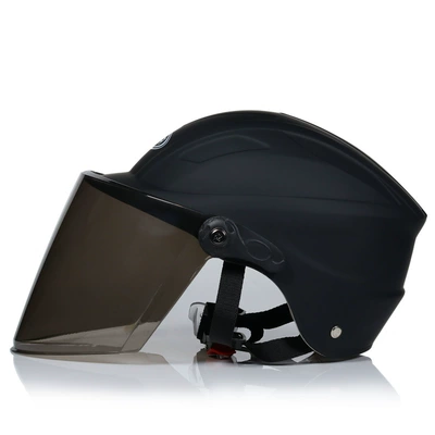 Cross-Border Use, Electric Vehicle Helmets, Motosiklet kaskı (dəbilqə) - windproof-hat-asian-black-with-tea-mirror