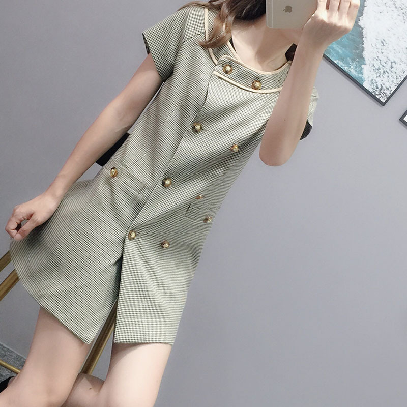 [Simeng] French Square Collar Dress Wide Leg Shorts Suit Summer New Two-Piece Fashionable Set