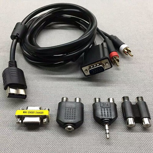 Sega DC game console to VGA-BOX cable SEGA DC128 connection monitor projection TV audio and video cable