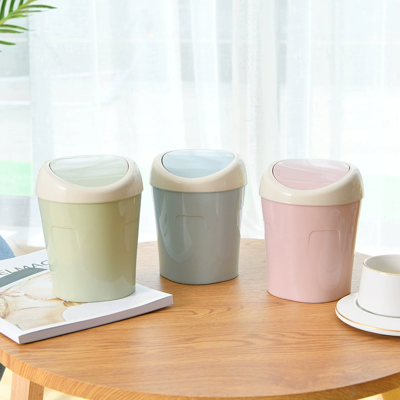 Small garbage can for living room, plastic storage system, simple and elegant design