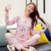 Demi-season brand pijama, cartoon cute set for elementary school students, Korean style, long sleeve, autumn, loose fit