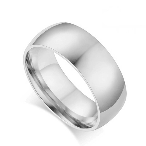 Elegant European and American niche titanium steel ring for women, simple circle, Korean-style minimalist polished couple's ring, cross-border jewelry wholesale