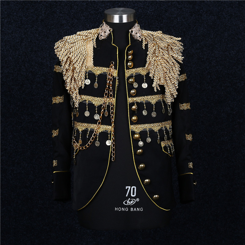 Traje de corte colgante dominante de los hombres de estilo coreano al por mayor transfronterizo Europeo y americano colgante borla República de China Presidente uniforme militar traje