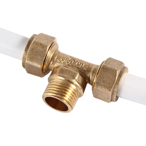 Solar water heater 1216 aluminum plastic pipe accessories copper joint inner teeth outer teeth equal diameter elbow direct tee 4 points