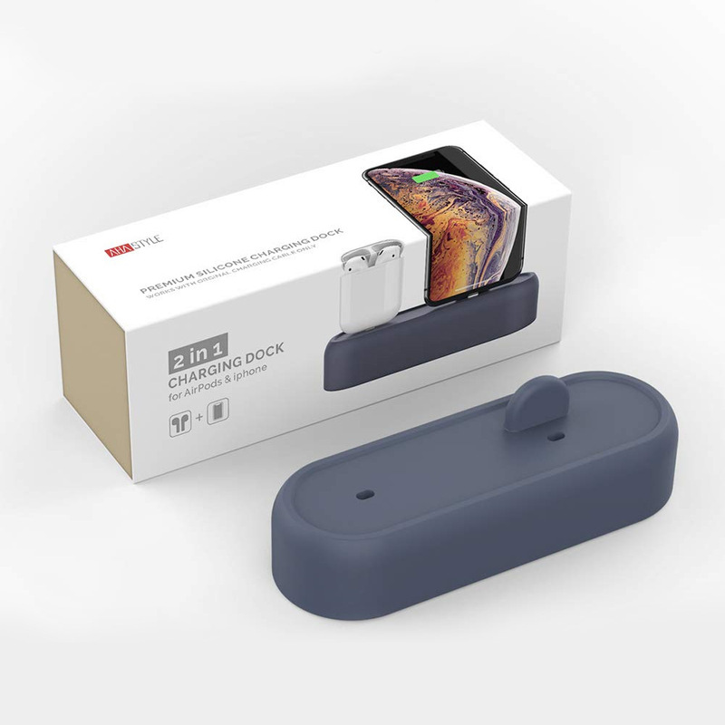 Suitable for iPhone iPhone Headset AirPods 2-in -1 Silicone Charging Base Storage Stand Suitable for iPhone iPhone Headset AirPods 2-in -1 Silicone Charging Base Storage Stand