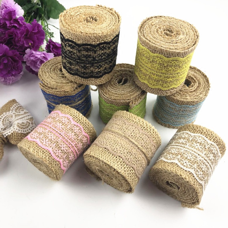 麻布织带蕾丝花纹麻卷 幼儿园板报花边装饰 创意DIY手工材料麻绳