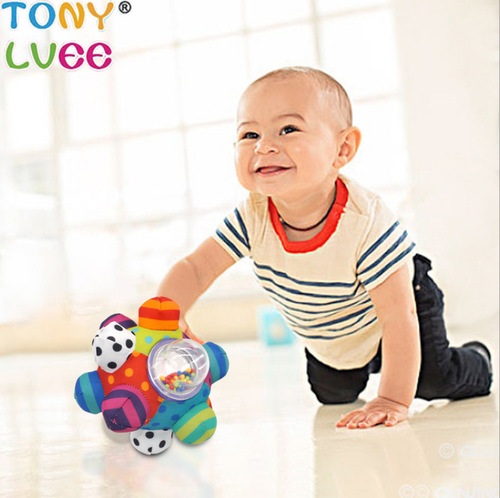 Bomb ball/baby hand grasping rattle ball tactile sensory three-dimensional rattle cloth ball baby toy 0-3 years old