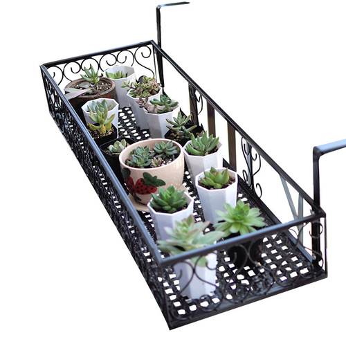 Flower rack storage rack balcony flower pot rack hanging succulent iron rack flower pot hanging rack window sill railing flower rack