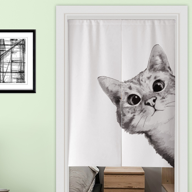 Scandinavian Ins Door Curtain Restaurant Kitchen Bathroom Cotton and Linen Fabric Bathroom Curtain Japanese Partition Curtain Drop Shipping