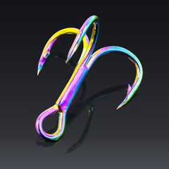 Luya bait accessories color hook fishing gear store fishing gear fishing supplies steel hook three hooks