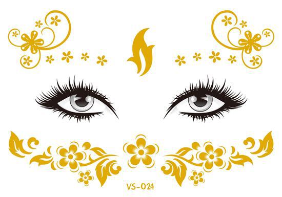 Amazon Venta caliente ecológico impermeable bronceado maquillaje cara pegatinas tatuaje pegatinas cicatriz cubierta maquillaje fiesta tatuaje