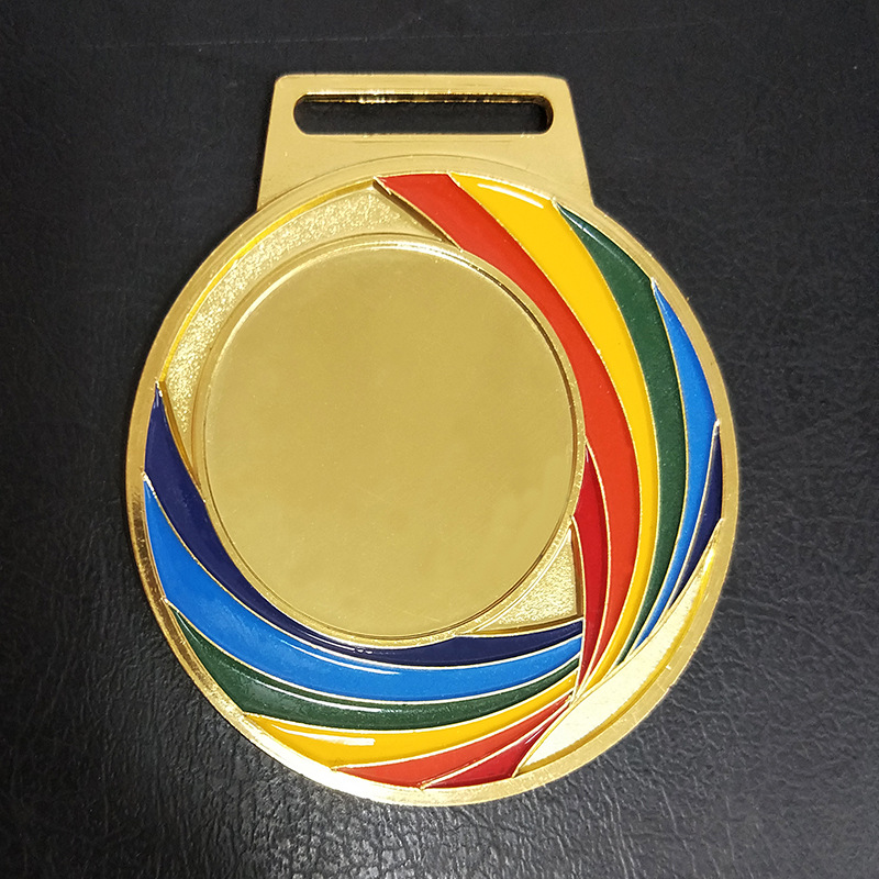 Fábrica al por mayor insignia de metal creativo Medalla deportiva en stock insignia medalla de metal de lámina de oro