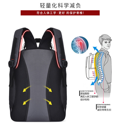 Backpack Men's Large Capacity Backpack USB Casual Outdoor Travel Computer Bag Wholesale Oxford Cloth Backpack Cross-Border