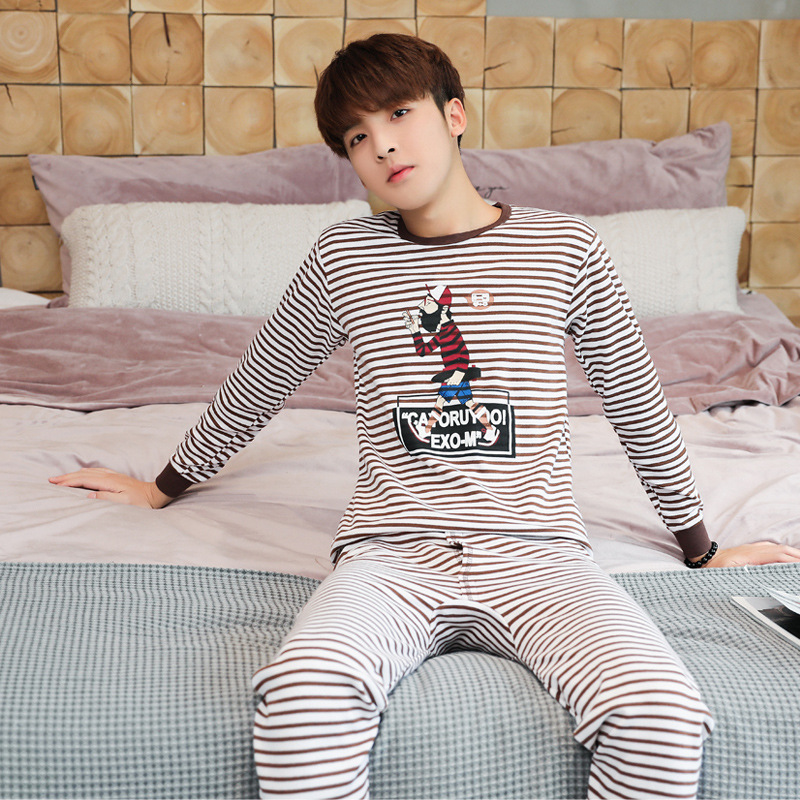 Adolescentes medio y grande ropa interior para niños traje de niños extra grande ropa de otoño pantalones largos traje suéter de algodón ropa interior larga para hombres