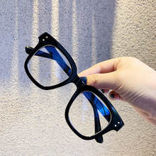 2023新款网红同款眼镜架女双铆钉方框近视镜框防蓝光眼镜厂家直销