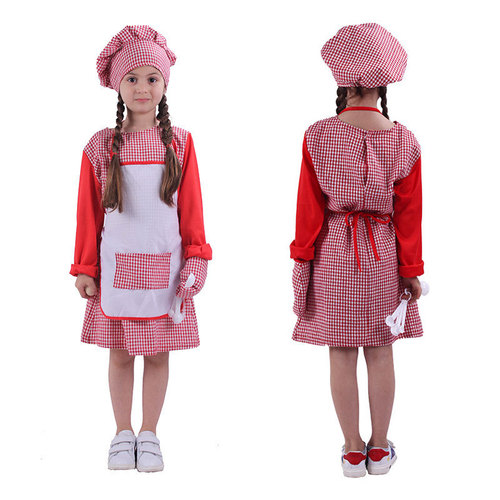 Children's female chef uniforms, girls' house kitchen toys, girls' sets, festival cosplay stage costumes