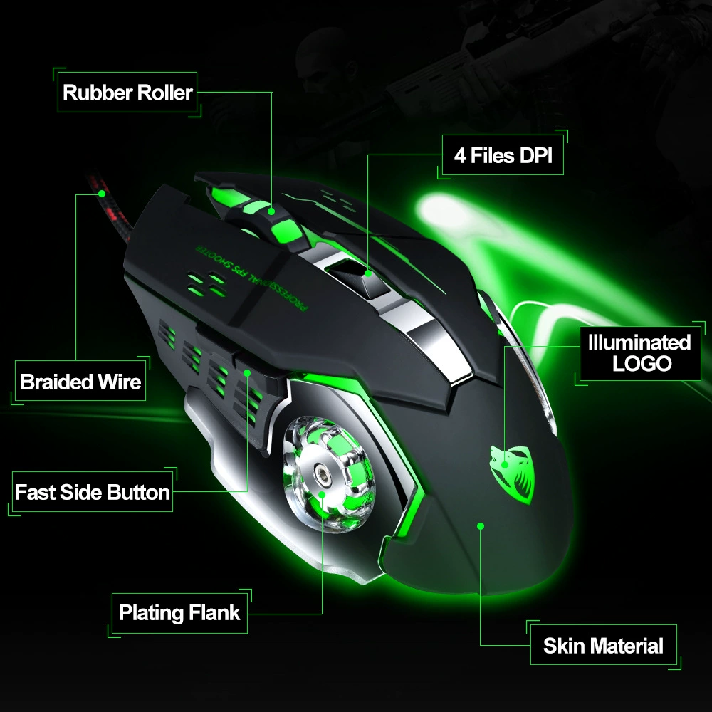 Mechanical gaming mouse, laptop, heroes, English version