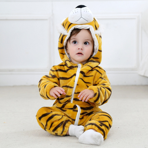 MICHLEY cross-border baby jumpsuit newborn clothes infant and toddler clothes baby flannel animal crawling suit