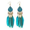 Retro ethnic earrings with tassels, boho style